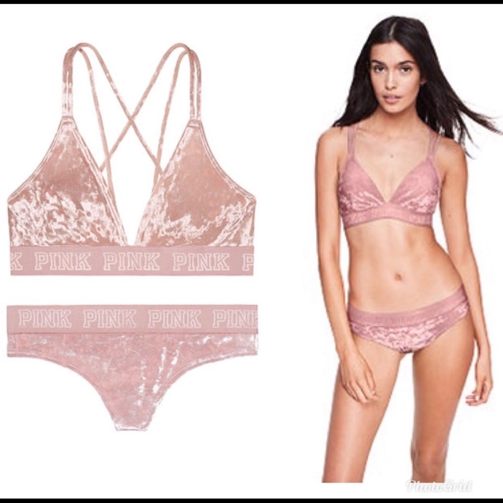 DONOTBUY Velvet Victoria Secret PINK bra and thong
